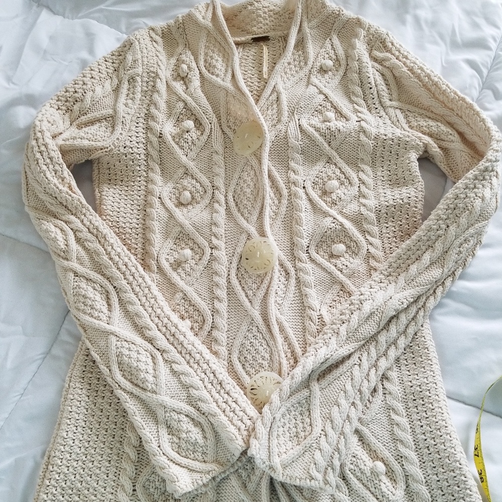 Free People cable knit cardigan